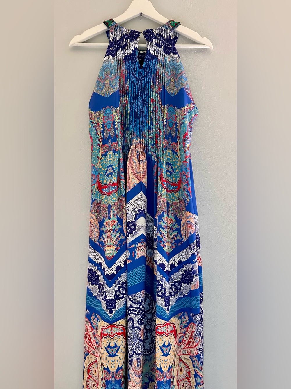 Ranna Gill Blue Multicolor Halter Maxi Dress - Picture 2 of 10